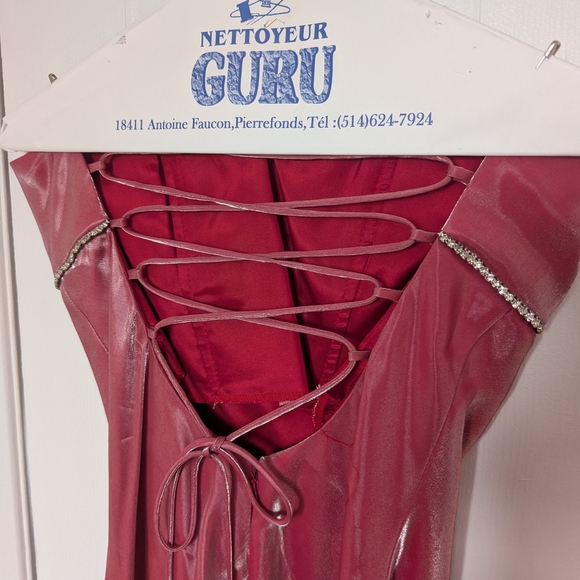 Strapless Pink Prom Dress With Shawl - Picture 4 of 5